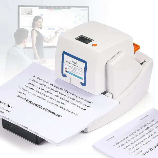 Main image of Electric Stapler Heavy Duty, Jam-Free 70-75 Sheets Automatic Desktop Stapler, Automatic Flat-Clinch Staplers with 5500 Staples, Binding Speed & Margin Adjustable Design for Office/School