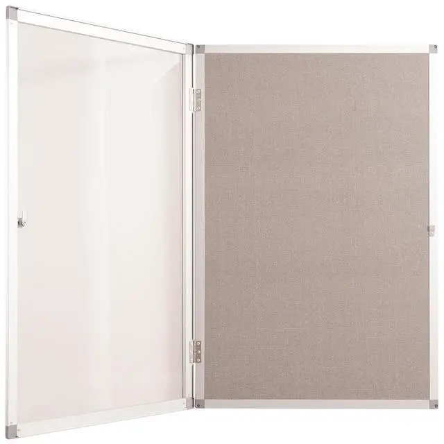 Main image of 36x24 Inch Enclosed Bulletin Board,Outdoor Weatherproof Tamper-Proof Noticeboard with Locking Doors, Silver Aluminum Frame Shatter Resistant Lockable Bulletin Board
