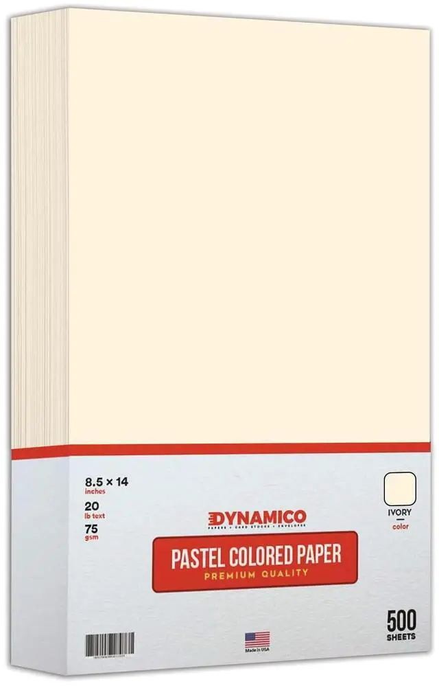 Main image of Ivory 8.5 x 14" Legal Size Pastel Light Color Paper | 1 Ream of 500 Sheets Y