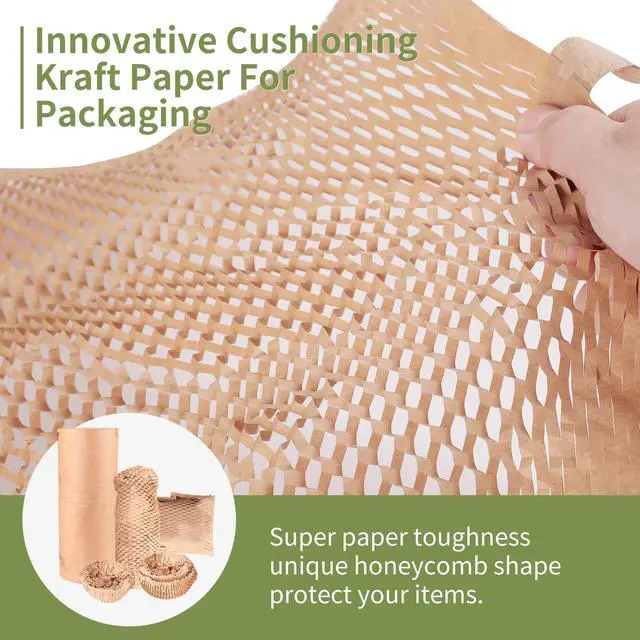 Alt view image 4 of 6 - Eco-Friendly Honeycomb Packing Paper - 20" x 1500' Extra Large Roll, 100% Recyclable Kraft Material, Ideal for E-Commerce, Moving, and Small Business Shipping