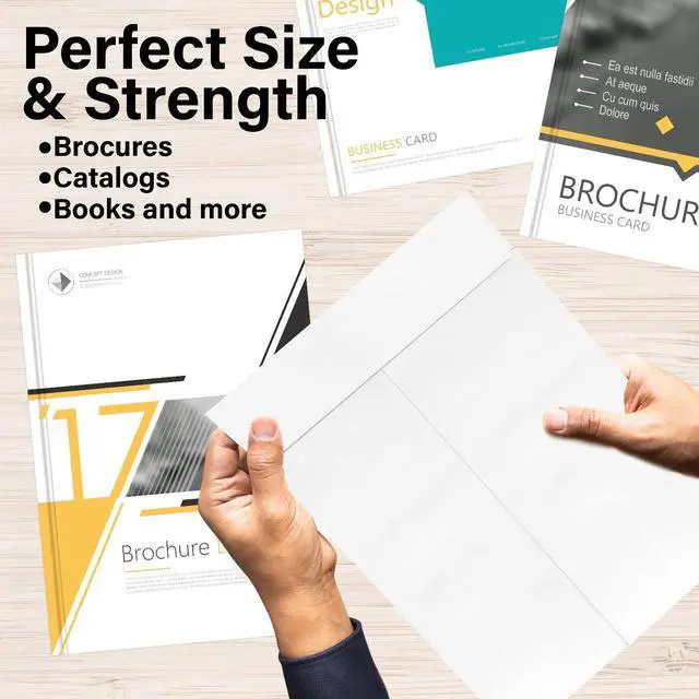 Alt view image 6 of 6 - 9 x 12 Envelopes, Tyvek Envelopes 9x12, Catalog Envelopes 9x12, Self Sealing Closure, Tyvek Material, 14 lb., Puncture, Tear & Moisture Resistant (100 Pack)