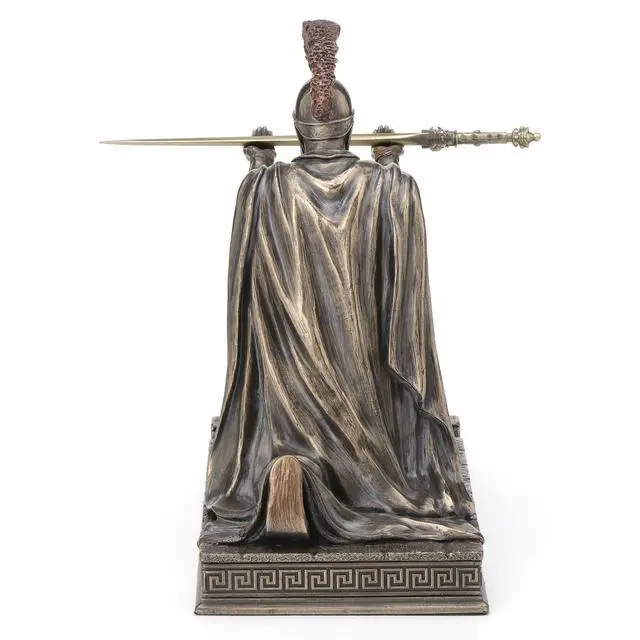 Alt view image 5 of 6 - 7 1/8 Inch Roman Centurion Kneeling Pen Holder Resin Statue Bronze Finish Zinc Letter Opener