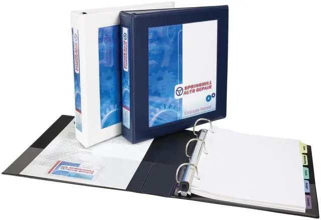 Alt view image 5 of 6 - Heavy-Duty Framed View 3-Ring Binder, 2" EZD Rings, 1 Black Binder (68032) (Pack of 6)
