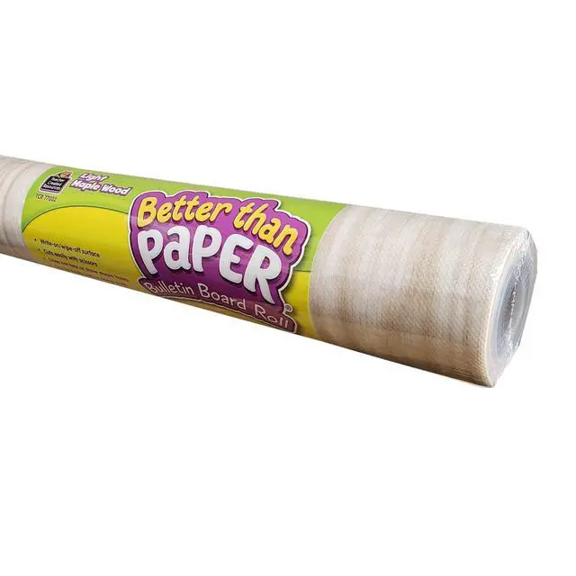 Main image of Better Than Paper® Bulletin Board Roll, 4' x 12', Light Maple Wood, Pack of 4