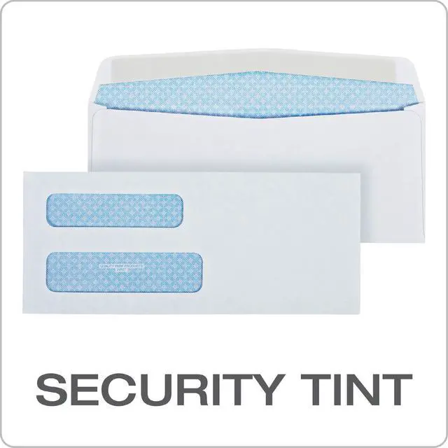 Alt view image 3 of 5 - #9 Security Envelopes, Double Window, Invoices and QuickBooks Statements, 3-7/8 x 8-7/8 Inches, Gummed, 24 lb White, 500/Box (QUA24527)