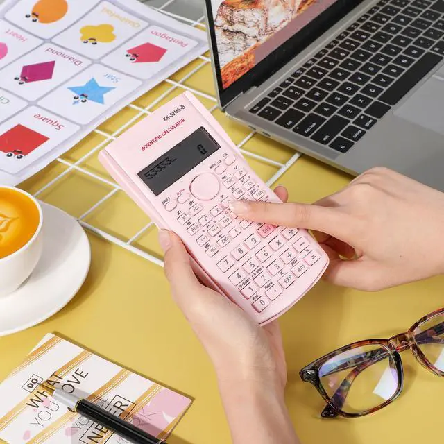 Alt view image 5 of 6 - 32 Pcs Scientific Calculators 2 Line Engineering Scientific Calculator Bulk Function Math Large Display Multi-Function Ideal for College Office Business Finance, Pink, Blue, Green, White