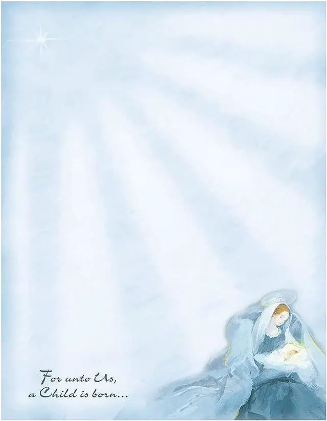 Main image of Mary with Baby Jesus Letterhead, 80 Count, 8.5"x11" (2014250) (Pack of 12)
