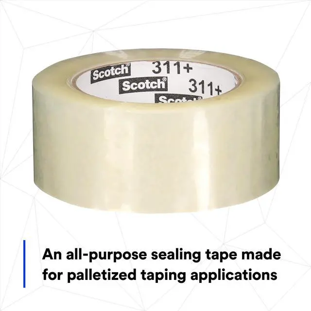 Alt view image 5 of 6 - Scotch High Tack Box Sealing Tape 311+, Cold Shipping, Freezer Storage, Clear Color, 48 mm x 100 m, 36/Case