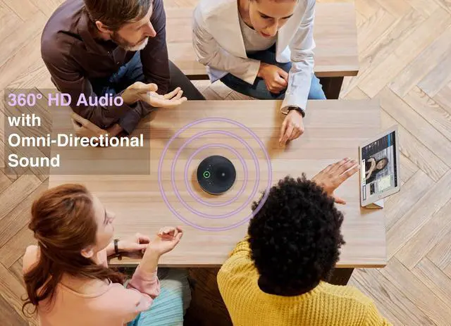 Alt view image 3 of 6 - YVC-200 Portable USB & Bluetooth Speakerphone, Hold Meetings Anywhere, Noise Reducing Conference Phone with 10-Hour Rechargeable Battery Life