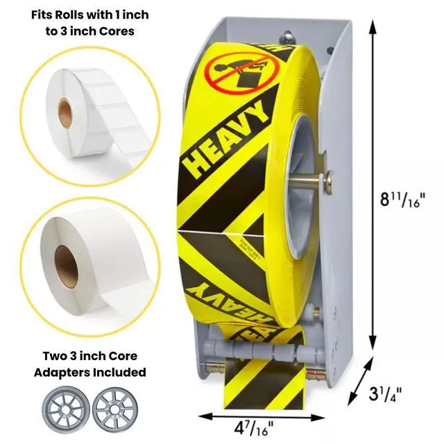 Alt view image 3 of 6 - Wall Mount Label Dispenser (3") - Sticker Roll Dispenser - Table Top - Label Holder - Stamp Roll Dispenser - Sticker Stand - Thermal Label Holder - Heavy-Duty All Steel