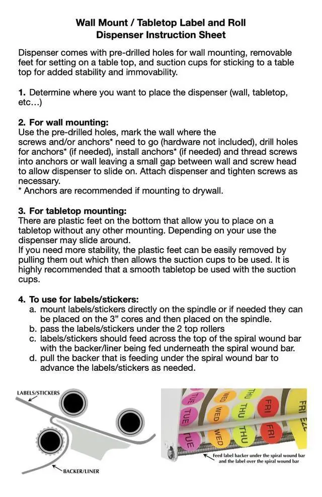 Alt view image 6 of 6 - Wall Mount Label Dispenser (3") - Sticker Roll Dispenser - Table Top - Label Holder - Stamp Roll Dispenser - Sticker Stand - Thermal Label Holder - Heavy-Duty All Steel