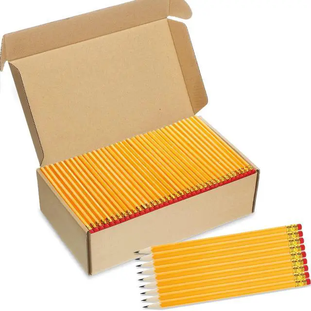 Main image of 1200 Pack #2 HB Pencils Bulk, Yellow Wood Cased Unsharpened Pencils with Erasers for Back to School Supplies, Classroom, Teachers, Students, Testing, Office