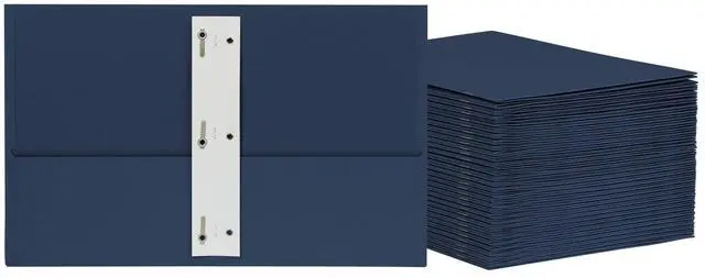 Main image of 2 Pocket Folders with Prongs, Mega Box of 125, Textured Paper Folders, Blue, Letter Size, Essentials for School & Teacher Supplies Lists (57719)