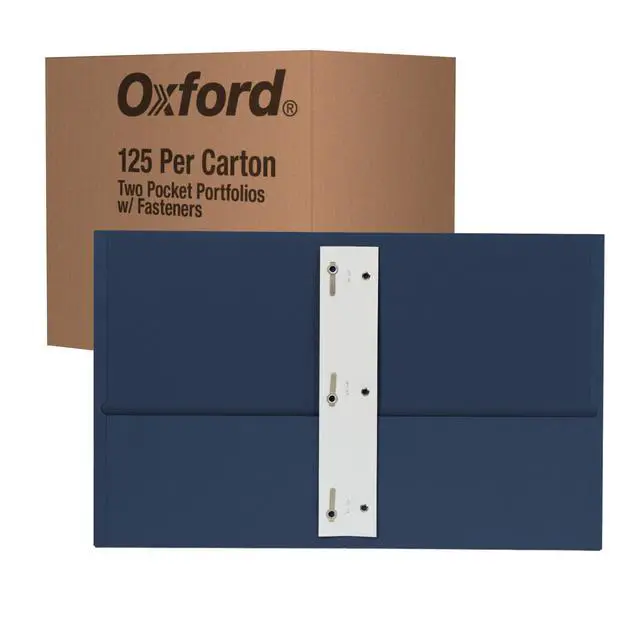 Alt view image 2 of 6 - 2 Pocket Folders with Prongs, Mega Box of 125, Textured Paper Folders, Blue, Letter Size, Essentials for School & Teacher Supplies Lists (57719)
