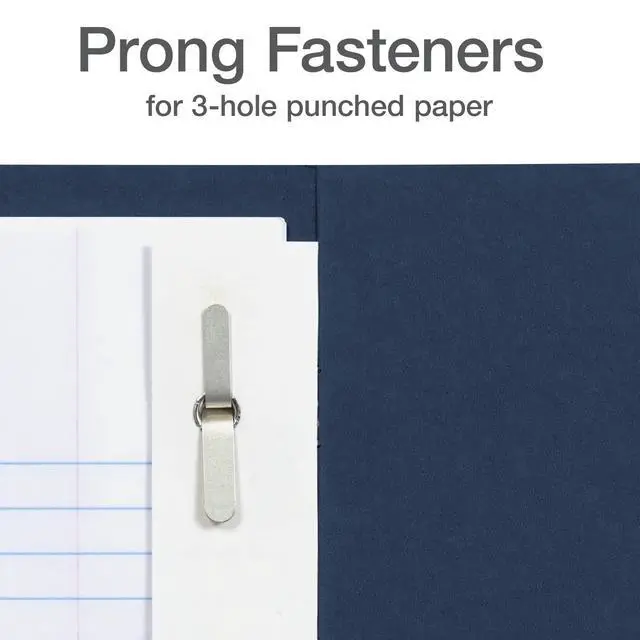 Alt view image 4 of 6 - 2 Pocket Folders with Prongs, Mega Box of 125, Textured Paper Folders, Blue, Letter Size, Essentials for School & Teacher Supplies Lists (57719)