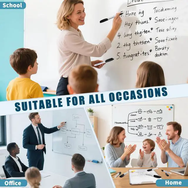 Alt view image 6 of 6 - 300 Count Black Dry Erase Markers Bulk, Fine Tip Whiteboard Marker, Low Odor Dry Erase Pens for Back to School Supplies