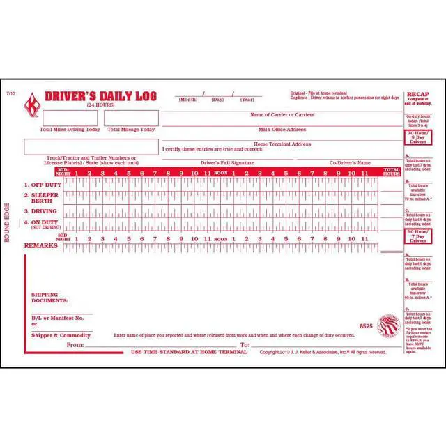 Alt view image 3 of 6 - J. J. Keller Driver Daily Log Book 10-pk. with Detailed Driver Vehicle Inspection Report & Daily Recap - Book Format with 31 Sets, 2-Ply with Carbon, 8.5" x 5.5"