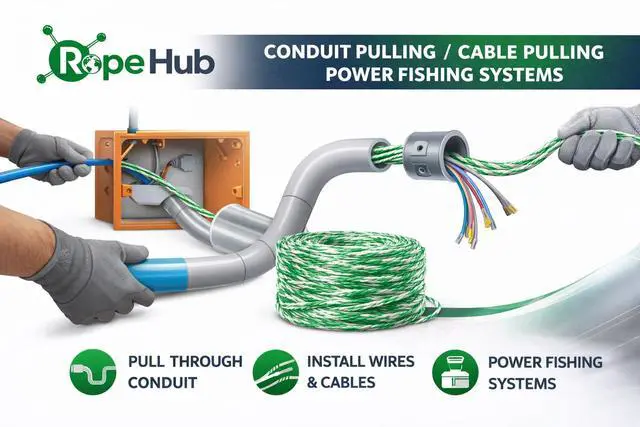 Alt view image 5 of 6 - RopeHub Poly Pull Twine in Bucket - 6,500 FT - 210 LB Avg. Break Strength - Easy-Feed Contractor Bucket for Conduit Pulling, Cable Pulling & Power Fishing Systems