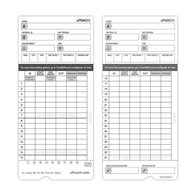 Alt view image 2 of 6 - 2 Pack Ribbon/200 Card Combo for Gray HN4000 AutoAlign Calculating Time Clocks (HNRL2TCL2200)