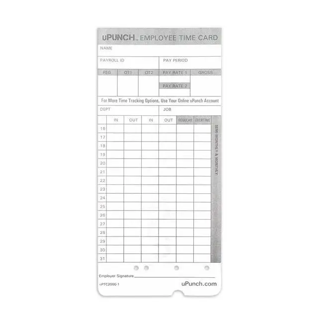 Alt view image 5 of 6 - 2 Pack Ribbon/200 Card Combo for Gray HN4000 AutoAlign Calculating Time Clocks (HNRL2TCL2200)