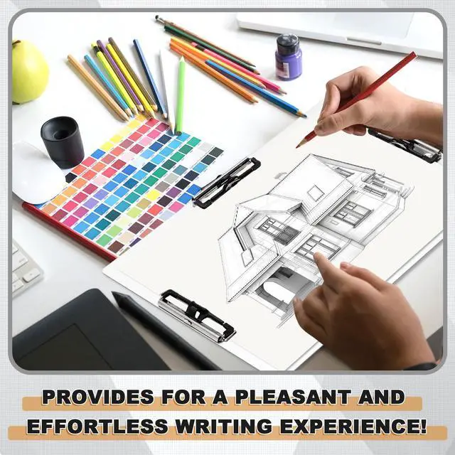 Alt view image 5 of 6 - 4 Pcs 11x17 Aluminum Clipboard Three Clip Tough Extra Large Clipboard 11x17 Drawing Metal Clipping Board for Office Artists Professionals Workshop Supplies