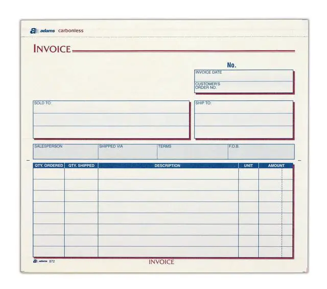 Alt view image 2 of 3 - Invoice Unit Sets, 7.44 x 8.5 Inches, 3-Part, Carbonless, White/Canary/Pink, 100 Sets per Pack (NC3872) (Pack of 4)