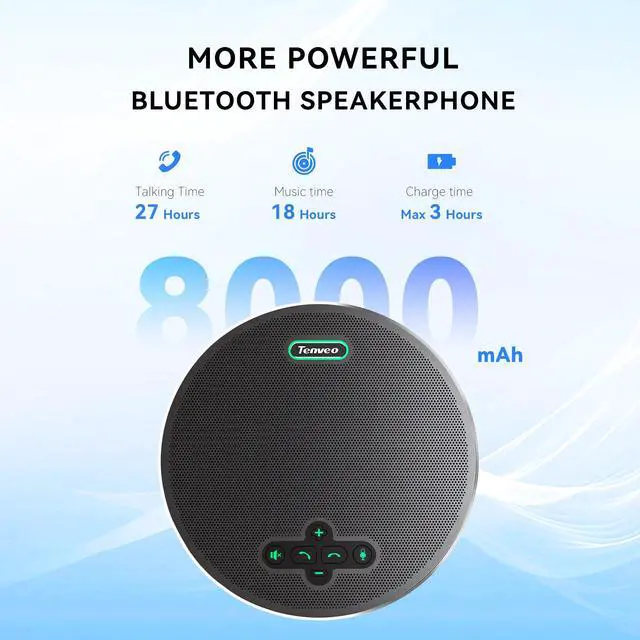 Alt view image 6 of 6 - MagiCall Pro Bluetooth Conference Speakerphone, Bluetooth/Dongle/USB, 8 AI Noise-Canceling Microphones, 360° Voice Pickup, 18H Talk Time, Compatible with Zoom, Teams & OBS, for 1215 People