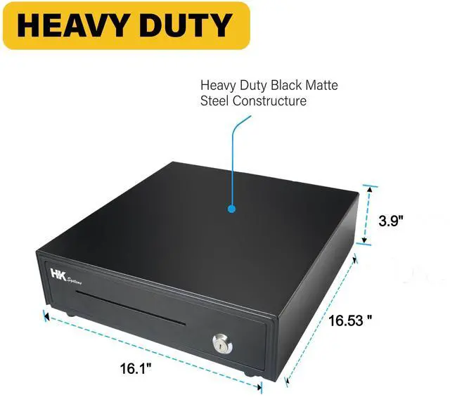 Alt view image 3 of 6 - 16inch Heavy Duty POS Cash Drawer with 5Bill/5Coin with Under Counter Mounting Metal Bracket