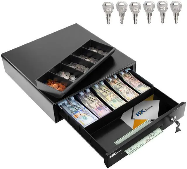 Alt view image 4 of 6 - 16inch Heavy Duty POS Cash Drawer with 5Bill/5Coin with Under Counter Mounting Metal Bracket