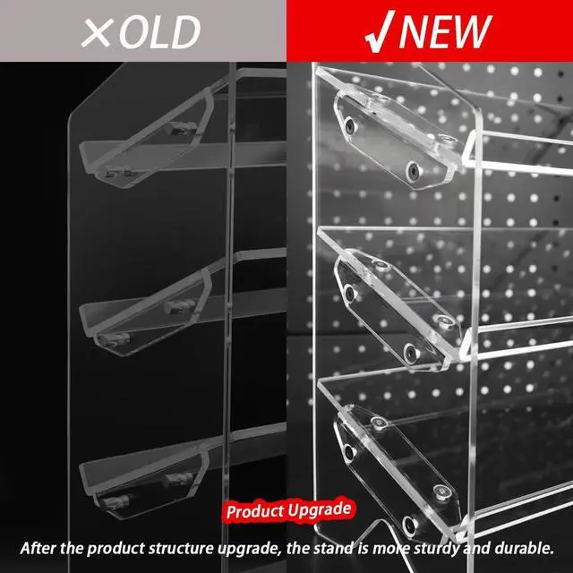 Alt view image 5 of 6 - Acrylic Keyboard Display Stand,Mechanical Keyboard Storage Rack,Multilayer Acrylic Organizer,Desktop Shelf Holder for Customized Keyboard (5 Tiers,Short)