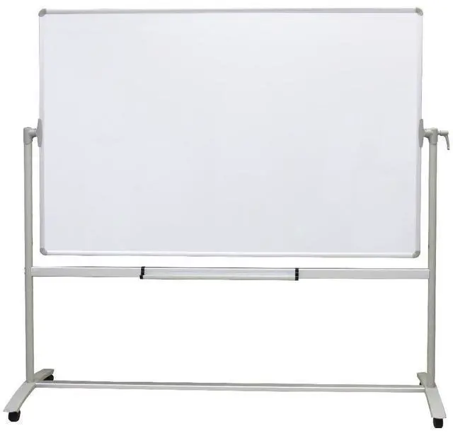 Main image of Double-Sided Mobile Whiteboard Easel Style, 48 x 36 Inches | Rolling Dry Erase Board on Wheels with Steel Stand for School Office Home 4' x 3'
