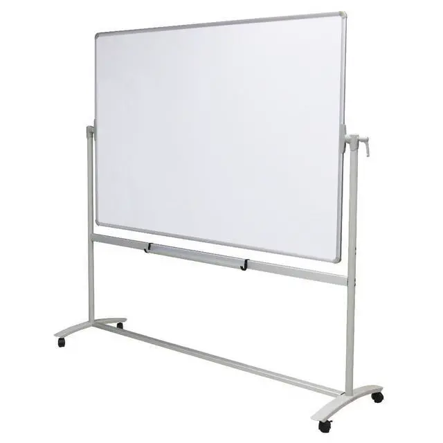 Alt view image 2 of 4 - Double-Sided Mobile Whiteboard Easel Style, 48 x 36 Inches | Rolling Dry Erase Board on Wheels with Steel Stand for School Office Home 4' x 3'