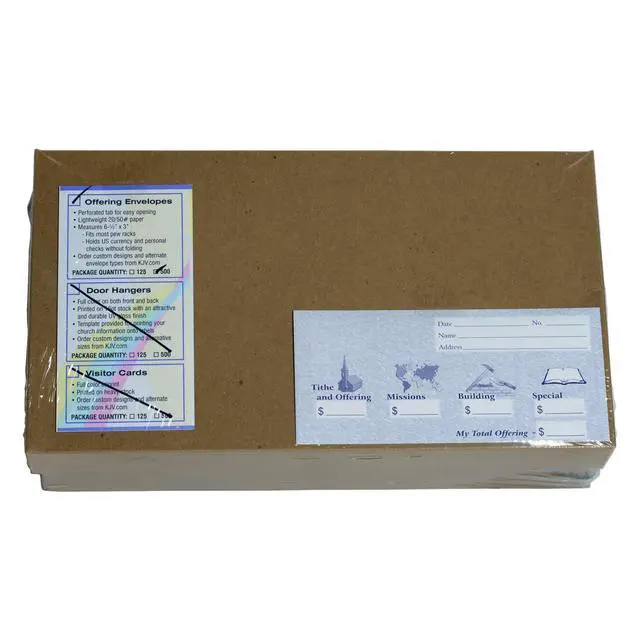 Alt view image 5 of 5 - Church Offering/Tithe Donation Envelopes, Friendly Welcome Message, Missions, Building & Special, Simple Design, Easy-open Tab, Fits Bills & Checks - Blue - Box of 500