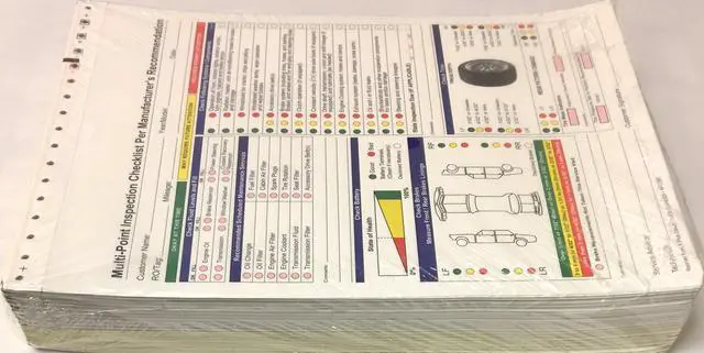 Alt view image 2 of 4 - Inspection Form - Automotive Checklist - 7291-250 Qty. (W15)