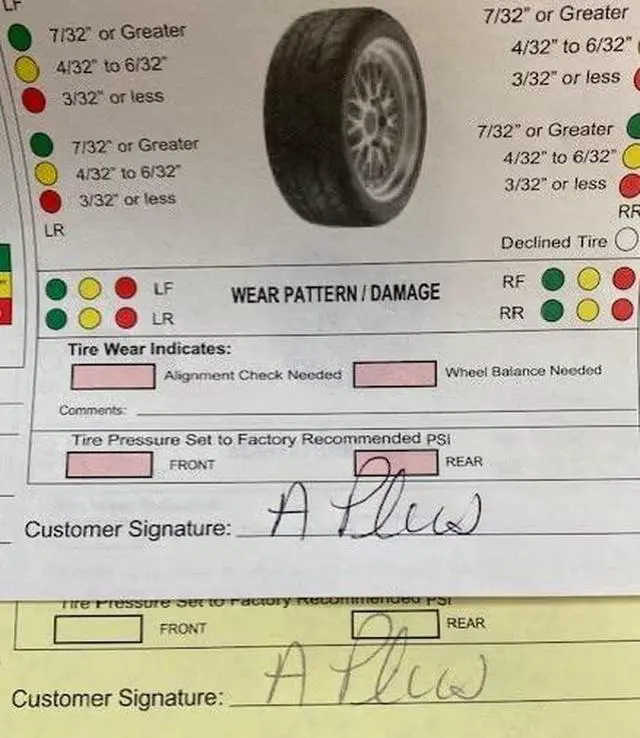 Alt view image 4 of 4 - Inspection Form - Automotive Checklist - 7291-250 Qty. (W15)