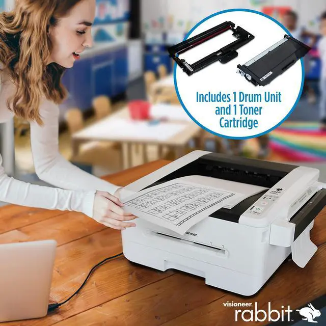 Alt view image 6 of 6 - Rabbit PC30dwn Laser Printer/Copy Machine, USB Office Printer and Copier for PC and Mac, 30 PPM, Sheetfed 250 Page Automatic Document Feeder (ADF), White