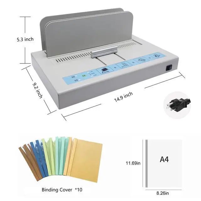 Alt view image 4 of 6 - Thermal Binding Machine Book Binder Machine Book Binding Kit 500 Sheets Capacity Thermal Binder A3/A4/A5 Document with Glue Strips Cover 110V Hot Melt Machine Heat Binder Contract Document Invoice