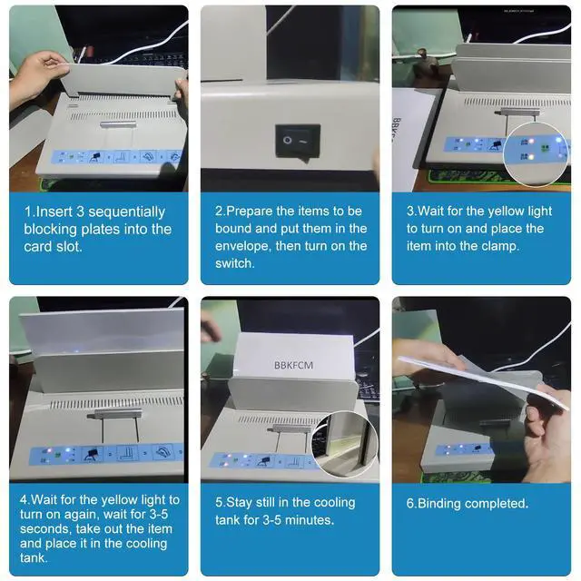 Alt view image 5 of 6 - Thermal Binding Machine Book Binder Machine Book Binding Kit 500 Sheets Capacity Thermal Binder A3/A4/A5 Document with Glue Strips Cover 110V Hot Melt Machine Heat Binder Contract Document Invoice