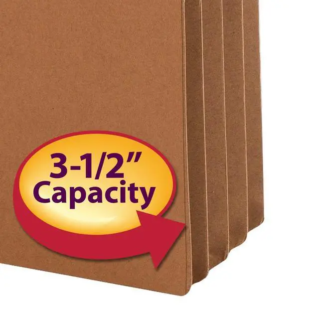 Alt view image 3 of 6 - File Pockets, 2/5-Cut Tab Right Position, Guide Height, 3-1/2" Expansion, Letter Size, Redrope, 25 per Box (73088)