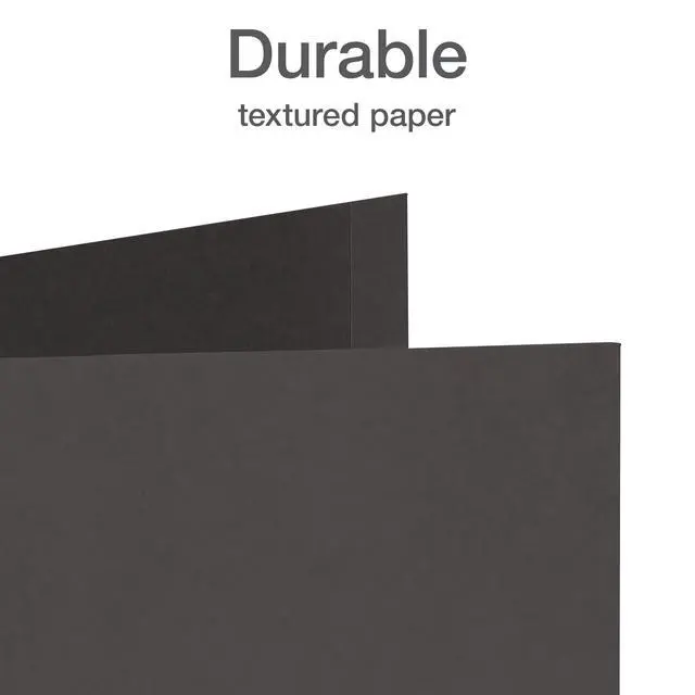 Alt view image 5 of 6 - 2 Pocket Folders w/Prongs, Mega Box of 125, Textured Paper Folders, Black, Letter Size, Essentials for School & Teacher Supplies Lists (57717)