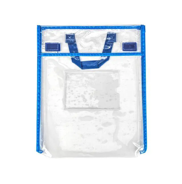 Alt view image 2 of 6 - Store More Large Book Pouches, 36-Pack, Clear | Stitched-on Handle, Clear Name Tag Pocket, Durable Fabric, Water Resistant, Send Home Books & Homework