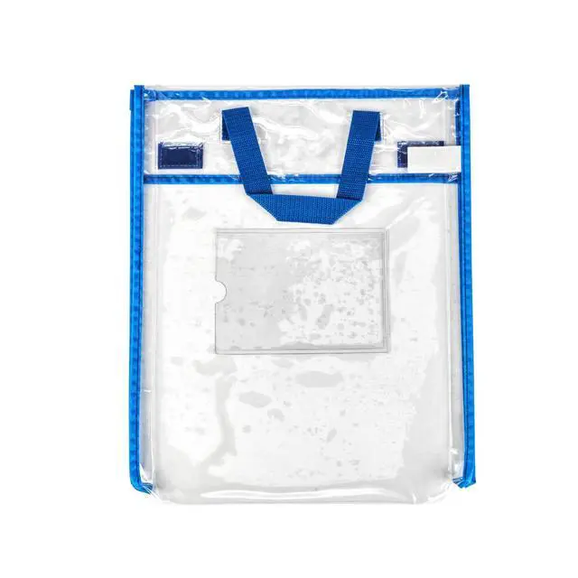 Alt view image 5 of 6 - Store More Large Book Pouches, 36-Pack, Clear | Stitched-on Handle, Clear Name Tag Pocket, Durable Fabric, Water Resistant, Send Home Books & Homework