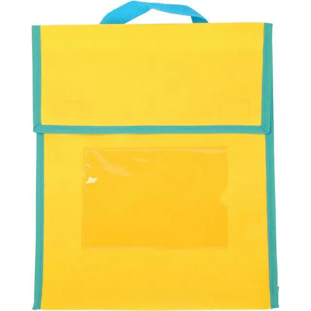 Alt view image 4 of 5 - Store More Medium Book Pouches, 36-Pack, Neon | Stitched-on Handle, Clear Name Tag Pocket, Durable Fabric, Water Resistant, Send Home Books & Homework