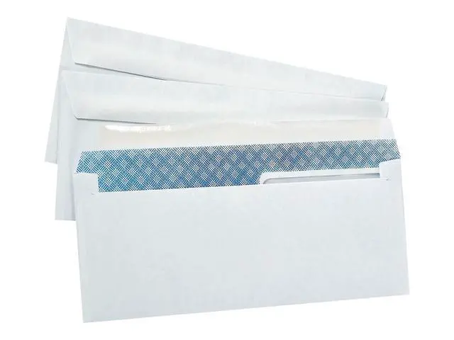 Alt view image 3 of 6 - Laser Check Size Gummed Security Tinted Business Envelopes, 3 5/8" x 8 7/8", Wove White, 1000/Box (381898/17046)