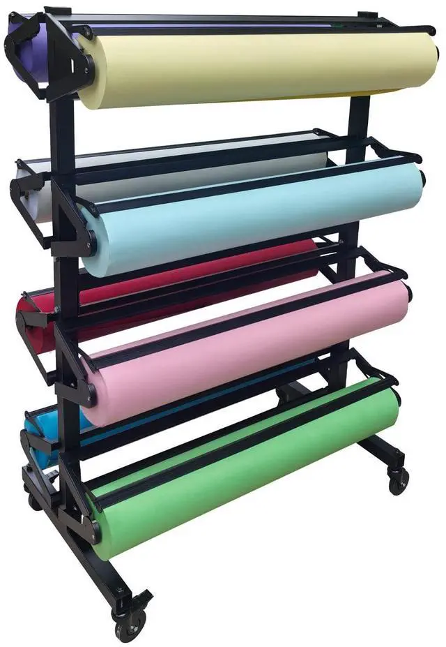 Main image of Butcher Paper Roll Holder, Craft & Kraft Paper Rack Dispenser Stand and Cutter, Holds Eight 36-inch Rolls Suitable for Classrooms & Art (Paper Rolls Not Included)
