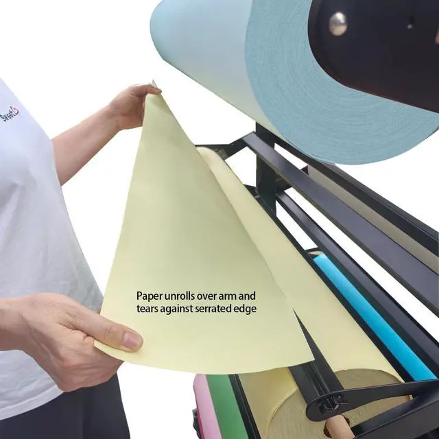 Alt view image 2 of 6 - Butcher Paper Roll Holder, Craft & Kraft Paper Rack Dispenser Stand and Cutter, Holds Eight 36-inch Rolls Suitable for Classrooms & Art (Paper Rolls Not Included)