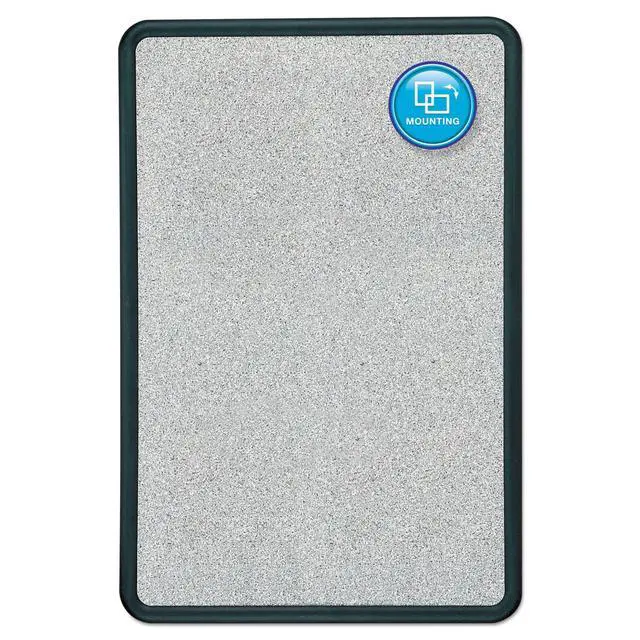 Alt view image 4 of 6 - Bulletin Board, 2 x 3 Feet, Contour, Granite-Colored Surface with Black Plastic Frame (699370)