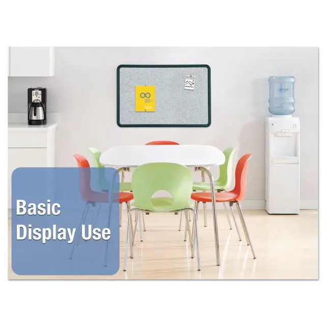 Alt view image 5 of 6 - Bulletin Board, 2 x 3 Feet, Contour, Granite-Colored Surface with Black Plastic Frame (699370)