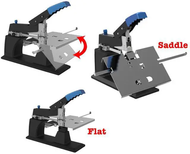 Alt view image 2 of 6 - Heavy Duty Stapler Manual, Metal Desktop Stapler with Stoppers for Flat & Saddle Stapling, Max. Thickness 6.5mm
