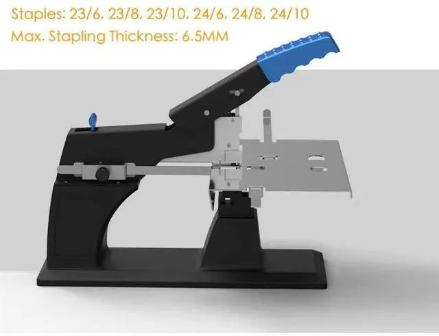 Alt view image 3 of 6 - Heavy Duty Stapler Manual, Metal Desktop Stapler with Stoppers for Flat & Saddle Stapling, Max. Thickness 6.5mm